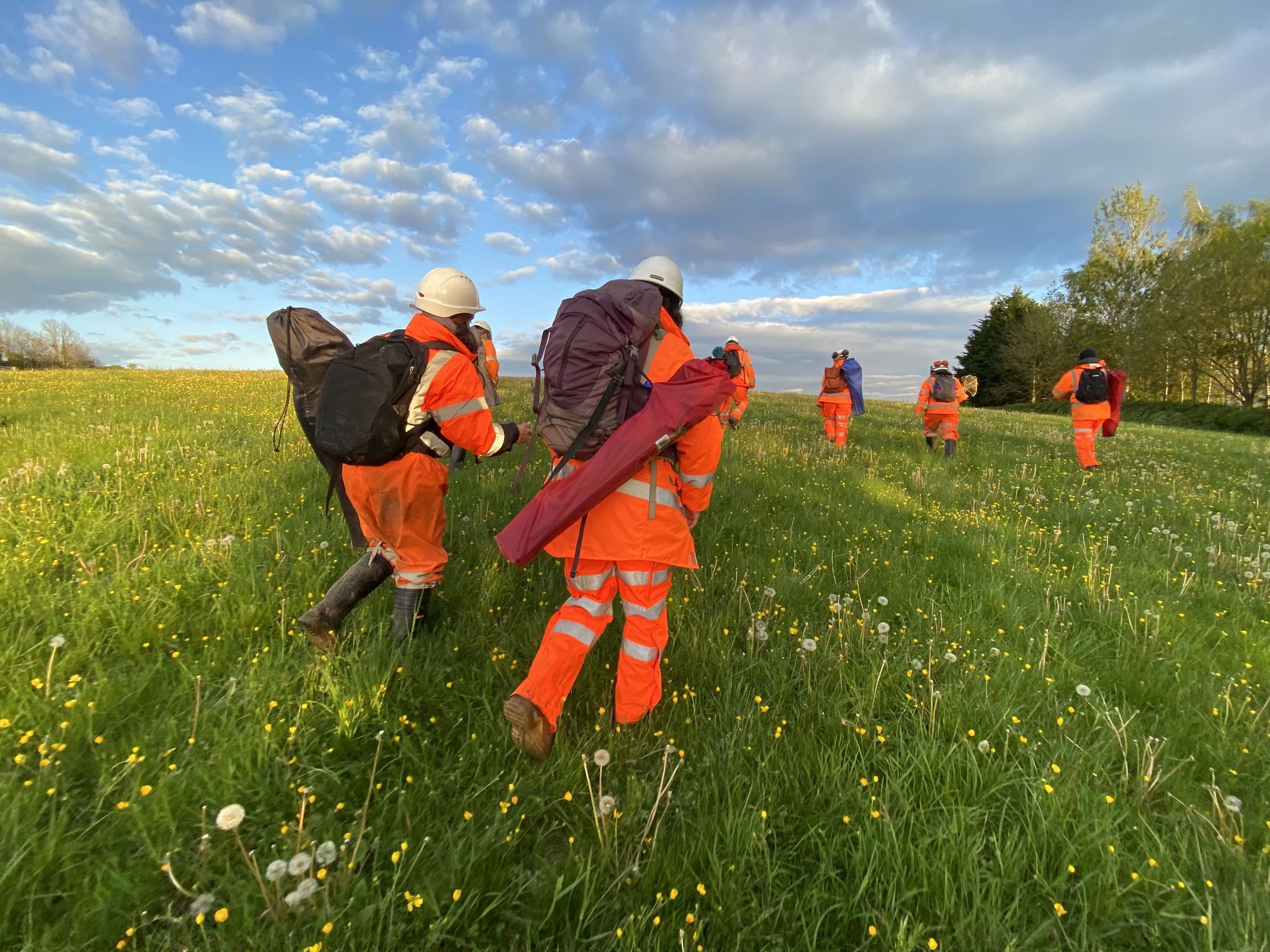 Eco Routes survey team heading out at dusk